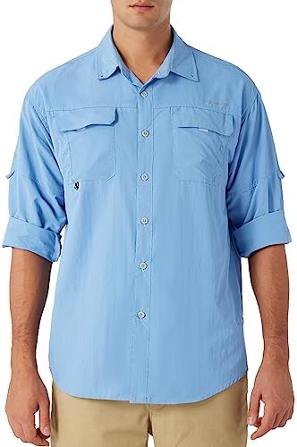 NAVISKIN Men’s Sun Protection Fishing Shirts UPF 50+ Long Sleeve Sun Shirts for Men PFG Hiking Travel Camping