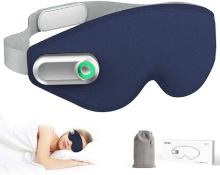 Niksa Sleep Mask,Sleep Eye Mask for Men Women,3D Electric Cordless Sleeping Mask-Soft and Comfortable for Relieving Eye Fatigue,Suitable for Travel/Sleeping/Shift Work