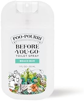 Poo-Pourri Before-You-Go Toilet Spray, Beach Bum, 1 Fl Oz Pocket Travel Size – Coconut, Orchid and Toasted Praline