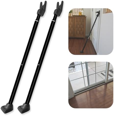 SECURITYMAN 2-in-1 Door Security Bar & Sliding Patio Door Security Bar (2 Pack) via Interchangeable Caps – Heavy Duty Iron Construction Door Stoppers for Home, Apartment, Travel Hotel – Black SECURITYMAN 2-in-1 Door Security Bar & Sliding Patio Door Security Bar (2 Pack) via Interchangeable Caps – Heavy Duty Iron Construction Door Stoppers for Home, Apartment, Travel Hotel – Black
