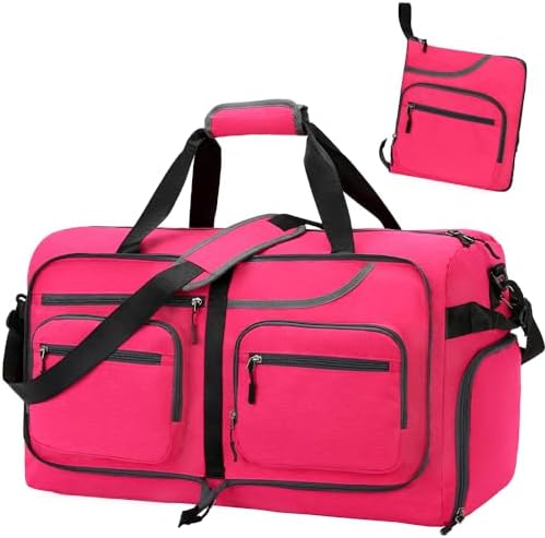 Travel Duffel Bag, 65L Foldable Travel Duffle Bag with Shoes Compartment and wet pocket, Waterproof & Tear Resistant Travel Duffel Bag, 65L Foldable Travel Duffle Bag with Shoes Compartment and wet pocket, Waterproof & Tear Resistant