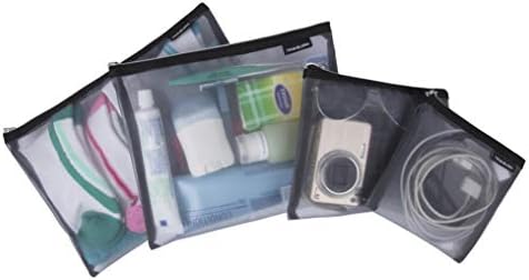 Travelon Set of 4 Mesh Pouches, Gray, 9.5 x 12.75 x 0.5 Travelon Set of 4 Mesh Pouches, Gray, 9.5 x 12.75 x 0.5