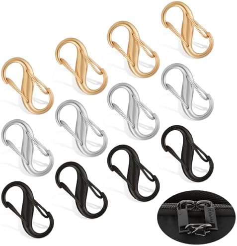 12 Piece Zipper Lock Clips, Backpack Locks Zipper, Replacement Zipper Pulls, Small Dual Opening Spring Clips, Anti-Theft S Small Carabiner Clips for Camping Fishing Traveling Outdoor Sports 12 Piece Zipper Lock Clips, Backpack Locks Zipper, Replacement Zipper Pulls, Small Dual Opening Spring Clips, Anti-Theft S Small Carabiner Clips for Camping Fishing Traveling Outdoor Sports