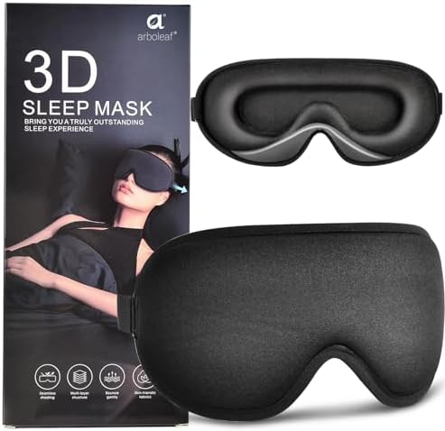 Arboleaf Sleep Mask, Sleep Eye Mask, Comfort Sleeping Mask, Adjustable Fit Sleep Masks for Women, Contoured for Zero Pressure, Sleep Eye Mask for Deep Sleep, Travel Bliss, and Serene Naps Arboleaf Sleep Mask, Sleep Eye Mask, Comfort Sleeping Mask, Adjustable Fit Sleep Masks for Women, Contoured for Zero Pressure, Sleep Eye Mask for Deep Sleep, Travel Bliss, and Serene Naps