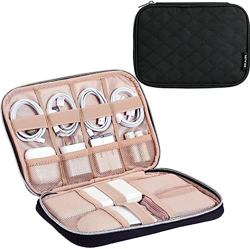 BELALIFE Electronic Organizer, Portable Travel Cable Organizer Bag, Tech Storage Bag for Cord, Charger, Phone, Earphone, Hard Drive, USB, SD Card and Electronic Accessories, Black BELALIFE Electronic Organizer, Portable Travel Cable Organizer Bag, Tech Storage Bag for Cord, Charger, Phone, Earphone, Hard Drive, USB, SD Card and Electronic Accessories, Black