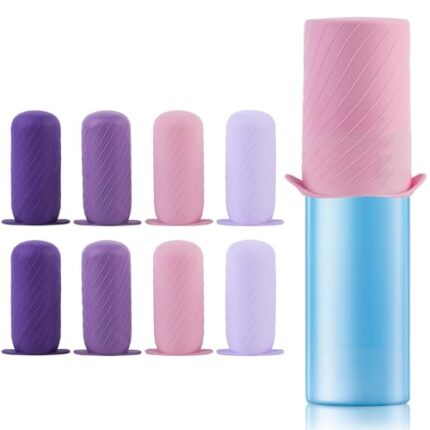 Bottle Covers for Travel, Elastic Sleeves for Leak Proofing, Travel Size Container Silicone toiletry sleeves, Leak Locks Travel Accessories for Shampoo Conditioner Wash Body Bottles (8pack)