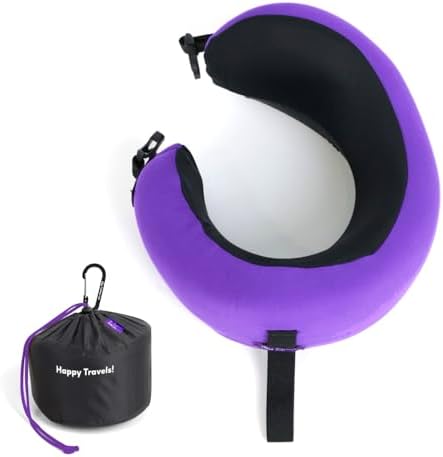Cushion Lab Travel Pillow, Award-Winning Patented Ergonomic Design for Chin & Neck Support Memory Foam Neck Pillow, Compact Airplane Pillow for Traveling, Flight, Car (Royal Purple, Medium) Cushion Lab Travel Pillow, Award-Winning Patented Ergonomic Design for Chin & Neck Support Memory Foam Neck Pillow, Compact Airplane Pillow for Traveling, Flight, Car (Royal Purple, Medium)