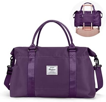 Gym Bag for Women, Travel Duffel Bag,Weekender Overnight Bag with Wet Pocket&Trolley Sleeve,Carry On Personal Item Bag