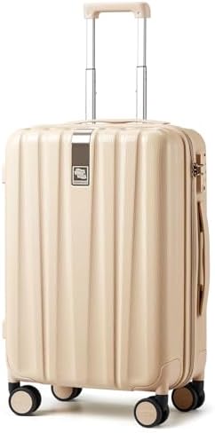Hanke 20 Inch Carry On Luggage 22x14x9 Airline Approved Lightweight PC Hard Shell Suitcases with Wheels Tsa Luggage Rolling Suitcase Travel Luggage Bag for Weekender（Cuba Sand）