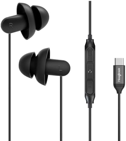 Hearprotek Sleep Earbuds, USB C Earphones Headphones with Microphone-Silicone Noise Isolation Type C Earbuds Sleep Buds for Android Phone, Ideal for Sleeping, snoring, Relaxation, Air Travel