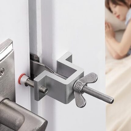Heavy-Duty Portable Door Lock,Travel Security Door Lock,Ideal for Travel, Home, Hotels, Apartments – Universal Dual-Adjustable Door Lock