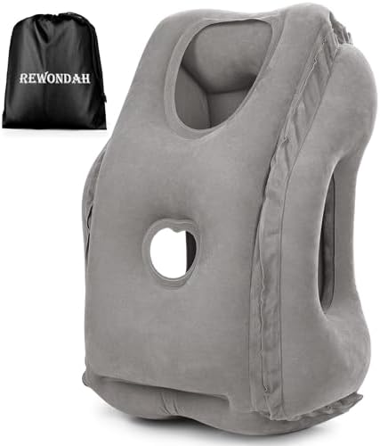 Inflatable Travel Pillows for Airplanes | Airplane Pillow for Long Flight | Travel Plane Pillow for Airplanes Sleep Support | Blow up Flight Pillow for Long Flights to Avoid Neck Pain