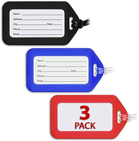 Mifflin-USA Luggage Tags (Classic, 3 PK), Bag Tag for Baggage, Suitcase Tags Bulk Mifflin-USA Luggage Tags (Classic, 3 PK), Bag Tag for Baggage, Suitcase Tags Bulk