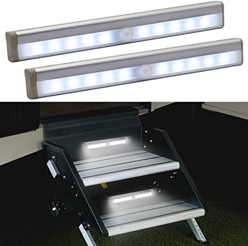 Motion Activated RV Step Lights, 10 LED Battery Operated Motorhome Motion Sensor led light strip, Magnetic Night Light Bar for Motorhome Travel,travel trailers, camper (2 Pack) Motion Activated RV Step Lights, 10 LED Battery Operated Motorhome Motion Sensor led light strip, Magnetic Night Light Bar for Motorhome Travel,travel trailers, camper (2 Pack)