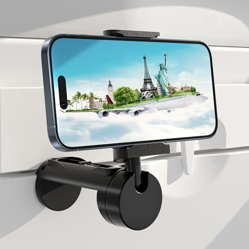 Nulaxy Sturdy Airplane Phone Holder, Patented 3D Rotation with 900° Technology, Universal Phone Holder Mount, Hands-Free Pocket-Sized Must Have Travel Essentials for Plane Tray, Home, Kitchen, Office Nulaxy Sturdy Airplane Phone Holder, Patented 3D Rotation with 900° Technology, Universal Phone Holder Mount, Hands-Free Pocket-Sized Must Have Travel Essentials for Plane Tray, Home, Kitchen, Office