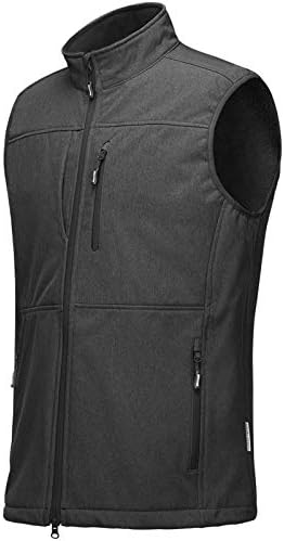 Outdoor Ventures Men’s Running Vest Outerwear, Lightweight Windproof Fleece-Lined Softshell Sleeveless Jacket for Golf
