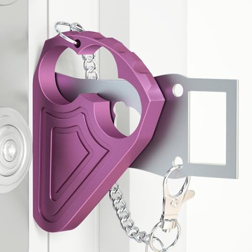 Portable Door Lock for Travelers, Sturdy Metal Hotel Door Lock, Front Door Lock Security for Motel Home Office Apartment Bedroom, Privacy & Safety Essential (Purple, 1 Pack) Portable Door Lock for Travelers, Sturdy Metal Hotel Door Lock, Front Door Lock Security for Motel Home Office Apartment Bedroom, Privacy & Safety Essential (Purple, 1 Pack)