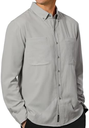 SCOTTeVEST Adventurer Long Sleeve Shirt for Men – 6 Hidden Pockets – Quick Dry Button Down for Travel & More