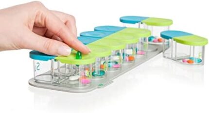 Sagely Smart Extra Large Pill Organizer – Sleek XL 7 Day AM/PM Pill Box with Free Reminder App