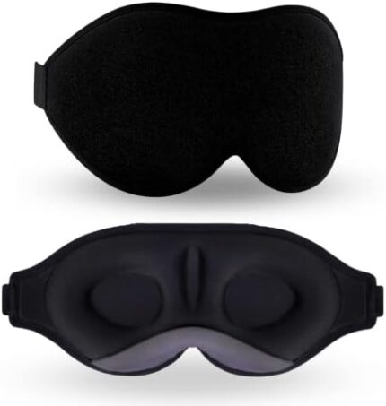 Sleep Mask Blackout Eye Mask Blindfold Light Blocking for Home, Travel, Sleeping, Meditation, Shift Work (Black)