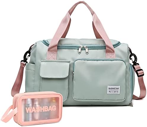 Small Gym Bag for Women, Waterproof Duffle Bag Carry On Weekender Bag with Shoe Compartment & Wet Pocket, Tote Bag for Travel, Workout, Sport Small Gym Bag for Women, Waterproof Duffle Bag Carry On Weekender Bag with Shoe Compartment & Wet Pocket, Tote Bag for Travel, Workout, Sport