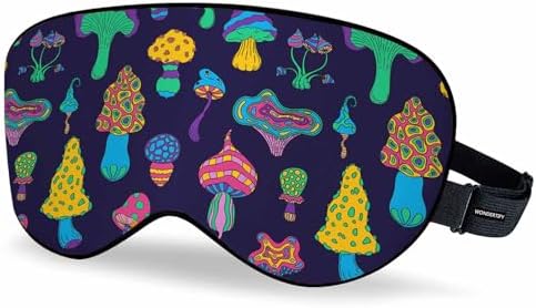 WONDERTIFY Mushrooms Sleep Eye Mask Psychedelic Trip Amanita Toadstool Mushrooms Soft Comfortable Night Eye Mask for Men Women Eye Cover Eye Shade with Adjustable Strap for Travel, Nap,Meditation WONDERTIFY Mushrooms Sleep Eye Mask Psychedelic Trip Amanita Toadstool Mushrooms Soft Comfortable Night Eye Mask for Men Women Eye Cover Eye Shade with Adjustable Strap for Travel, Nap,Meditation