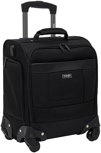 Wrangler 15″ Underseat Spinner Carry-On Luggage, Black