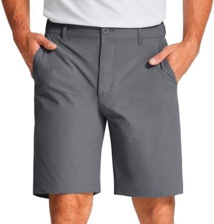 COOFANDY Mens Golf Shorts Stretch Quick Dry Casual Dress Shorts with Pockets