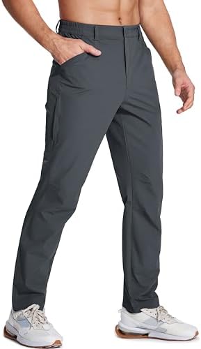 MAGCOMSEN Men’s Hiking Pants Water Resistant Quick Dry Golf Pants Ripstop Lightweight Casual Work Pants 4 Pockets