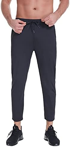 Mens Stretch Travel Pants 27″ Inseam Quick Dry Light Weight Sweatpants Workout Casual Joggers with Pockets