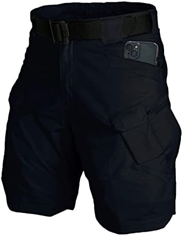 Men’s Water-Resistant Tactical Shorts Outdoor Cargo Lightweight Quick Dry Breathable Hiking Fishing Short NO Belt
