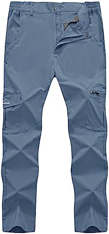 Rdruko Men’s Hiking Work Pants Lightweight Quick Dry Water Resistant Outdoor Travel Fishing Pants 6 Pockets
