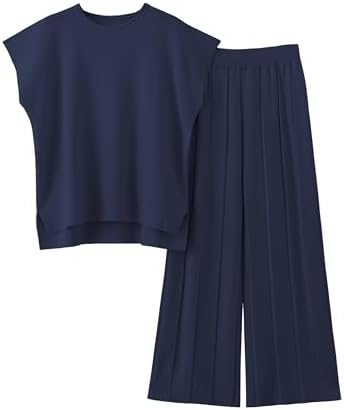 Tanming Women’s 2 Piece Outfits Sweater Set Knit Pullover Tops High Waisted Pants Sweatsuits Lounge Set