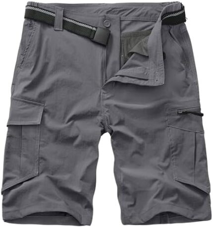 Toomett Men’s Hiking Cargo Shorts Quick Dry Lightweight Travel Shorts with Multi Pockets for Fishing Camping Golf
